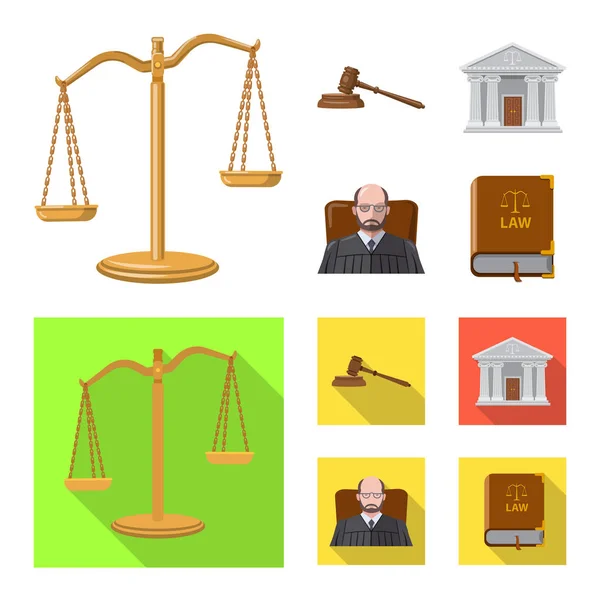 Vector illustration of law and lawyer icon. Collection of law and justice stock symbol for web. — Stock Vector