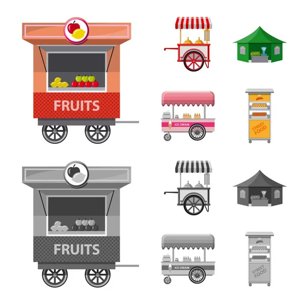 Vektorillustration av marknaden och exteriör ikonen. Uppsättning av marknaden och mat vektor ikonen för lager. — Stock vektor