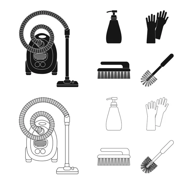Ilustración vectorial del símbolo de limpieza y servicio. Colección de limpieza y símbolo de stock doméstico para web . — Vector de stock