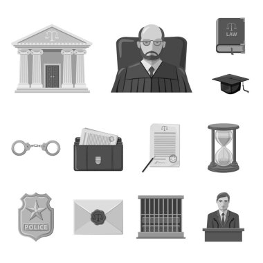 Hukuk ve avukat logo vektör Illustration. Hukuk ve adalet hisse senedi simgesi için web topluluğu.