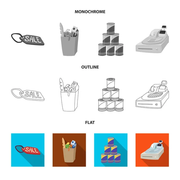Ilustración vectorial del logotipo de alimentos y bebidas. Conjunto de alimentos y tienda icono de vectores para stock . — Archivo Imágenes Vectoriales