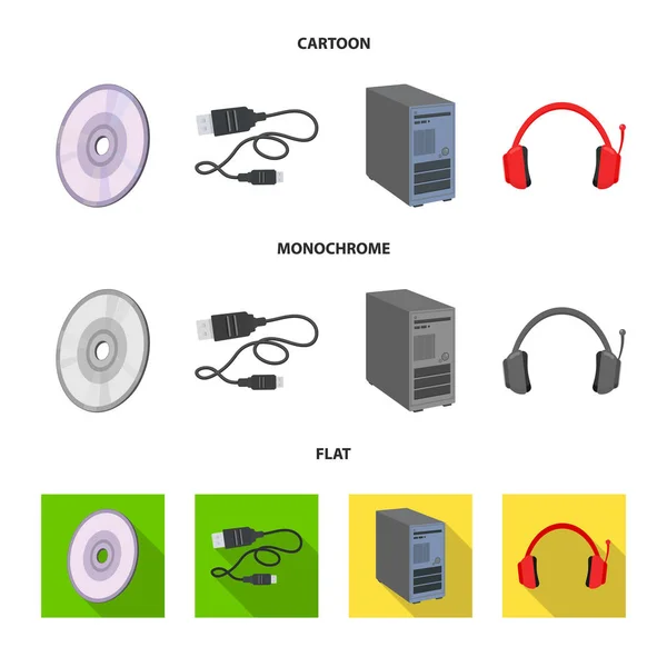 Conception vectorielle de l'ordinateur portable et icône de l'appareil. Ensemble d'illustration vectorielle de stock d'ordinateur portable et de serveur . — Image vectorielle