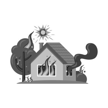 Doğal ve felaket simge vektör Illustration. Doğal topluluğu ve hisse senedi için risk vektör simgesi.