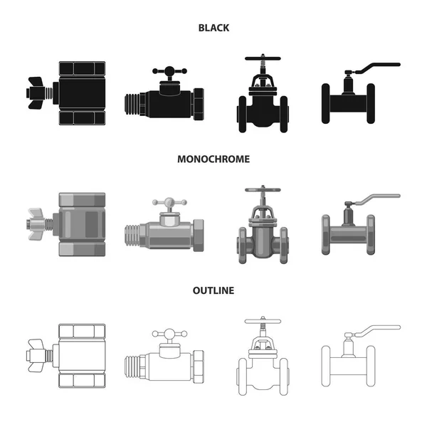 Vektor ilustrasi pipa dan tabung simbol. Pengumpulan ikon vektor pipa dan pipa bagi stok . - Stok Vektor