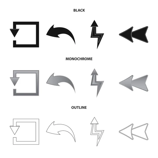 Projeto vetorial do elemento e logotipo da seta. Conjunto de elemento e direção vetor ícone para estoque . — Vetor de Stock