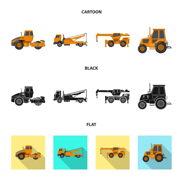 Design vetorial do ícone de construção e construção. Conjunto de construção e símbolo de estoque de máquinas para web . —  Vetores de Stock