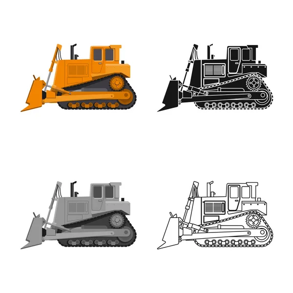 Progettazione vettoriale di costruzione e simbolo di costruzione. Serie di illustrazione vettoriale del parco macchine e di costruzione . — Vettoriale Stock