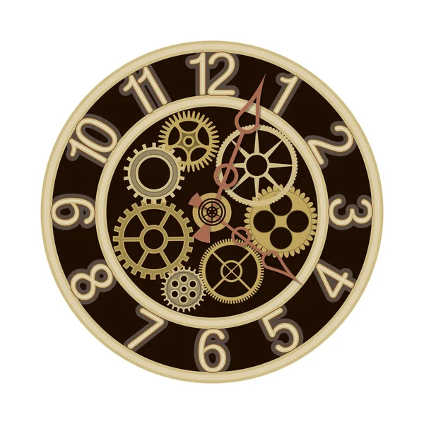 時計と時間のシンボルの孤立したオブジェクト。時計と円の株式ベクトル イラスト集. — ストックベクタ