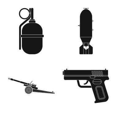 Silah ve silah simge vektör Illustration. Web için silah ve ordu hisse senedi simgesi kümesi.