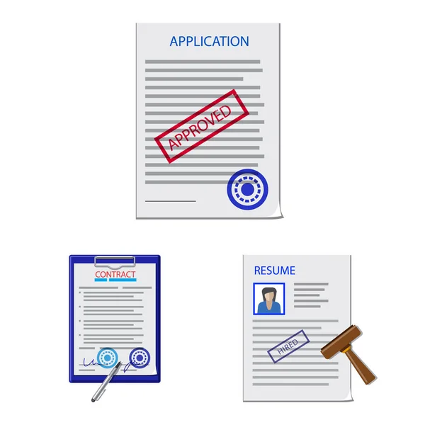 Ilustração vetorial da forma e do logotipo do documento. Conjunto de forma e símbolo de estoque de marca para web . —  Vetores de Stock