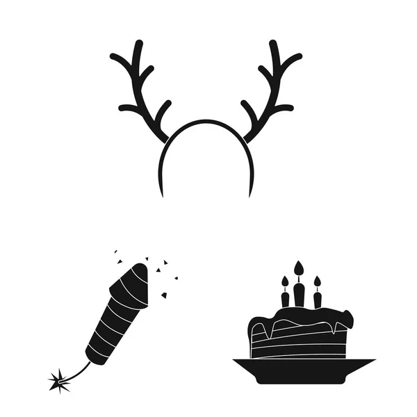 Objeto aislado de fiesta y signo de cumpleaños. Colección de fiesta y celebración vector de stock ilustración . — Archivo Imágenes Vectoriales