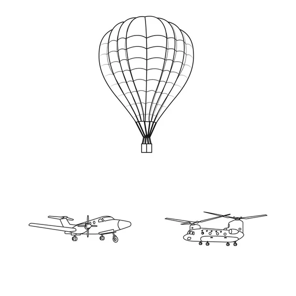 平面和运输标志的矢量设计。飞机和天空股票矢量图的采集. — 图库矢量图片