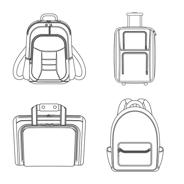 Векторная иллюстрация символа чемодана и багажа. Коллекция символов чемодана и путевого запаса для интернета
.