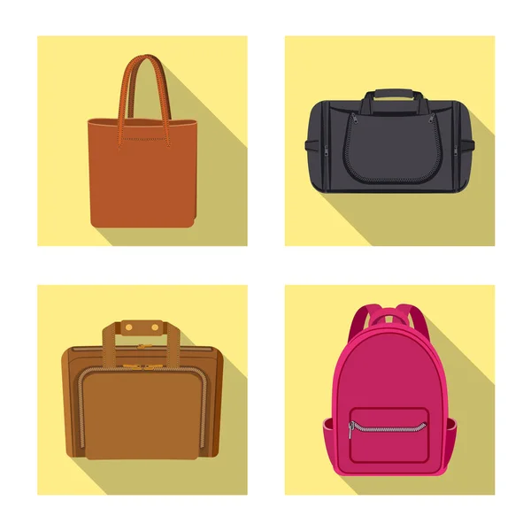 Design vettoriale della valigia e del simbolo del bagaglio. Serie di valigie e immagini vettoriali di viaggio . — Vettoriale Stock