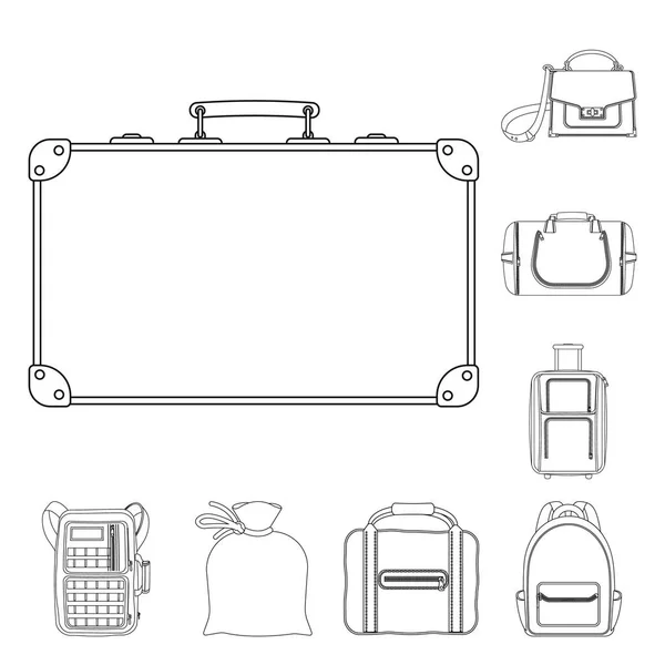 Vektorillustration des Koffer- und Gepäcklogos. Set von Koffer und Reise-Vektor-Symbol für Lager. — Stockvektor