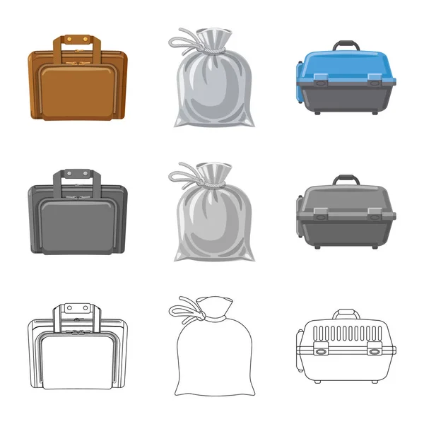 Vector design of suitcase and baggage logo. Set of suitcase and journey stock vector illustration. — Stock Vector