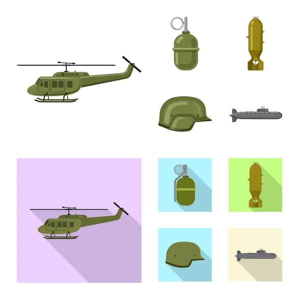 Vektorová design ikony zbraní a zbraň. Sada zbraní a armádní burzovní symbol pro web. — Stockový vektor