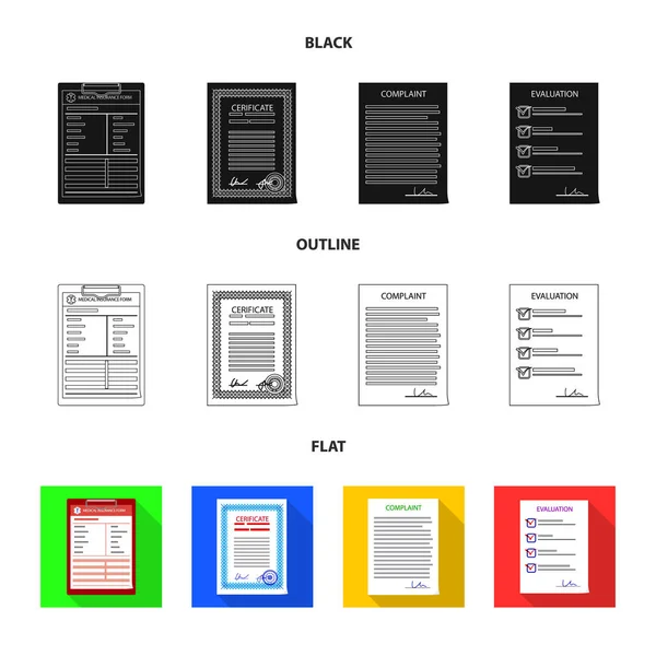 Oggetto isolato di forma e logo del documento. Raccolta di forme e marchi illustrazione vettoriale . — Vettoriale Stock