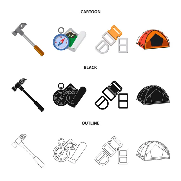 Ilustração vetorial de montanhismo e símbolo de pico. Coleção de montanhismo e ilustração de vetor de estoque de acampamento . — Vetor de Stock