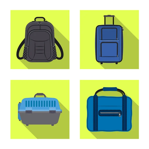 Ilustração vetorial do ícone da mala e da bagagem. Conjunto de maleta e ilustração do vetor de estoque de viagem . —  Vetores de Stock