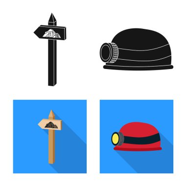 Dağcılık ve tepe simge vektör tasarımı. Dağcılık ve kamp stok vektör çizim.