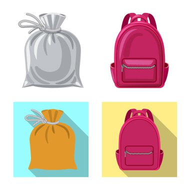 Bavul ve Bagaj işareti yalıtılmış nesne. Hisse senedi için bavul ve yolculuk vektör simge kümesi.