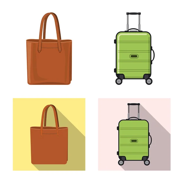 Vector illustration of suitcase and baggage logo. Collection of suitcase and journey stock vector illustration. — Stock Vector