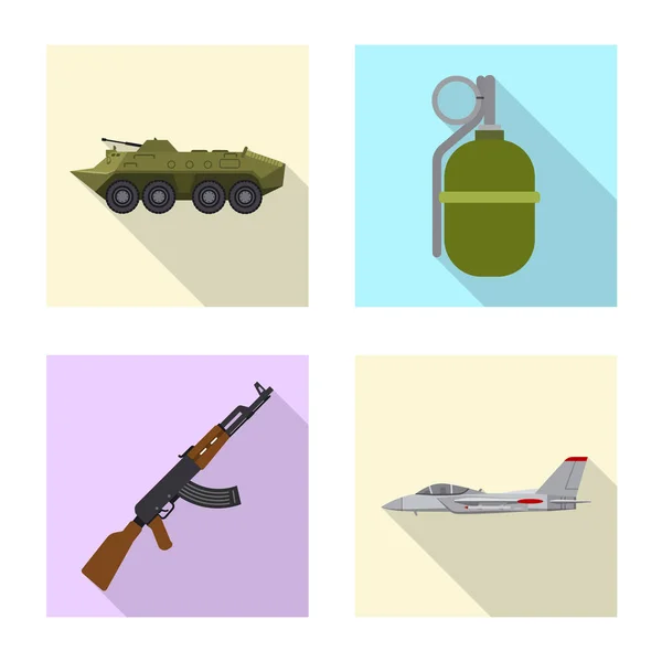 Fegyver és ágyú logó vektoros illusztráció. Gyűjtemény a fegyver és a hadsereg vektor ikon készlet. — Stock Vector