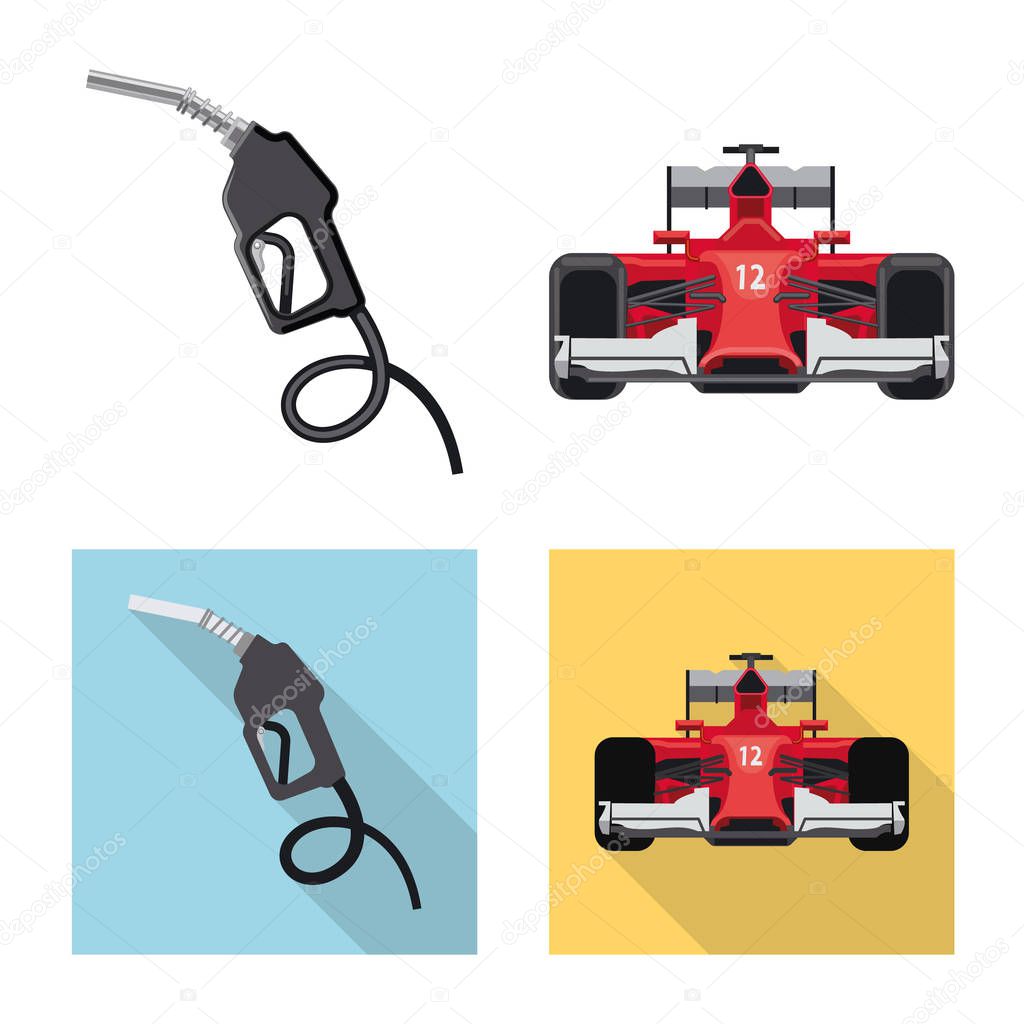 Vector design of car and rally logo. Set of car and race stock vector illustration.
