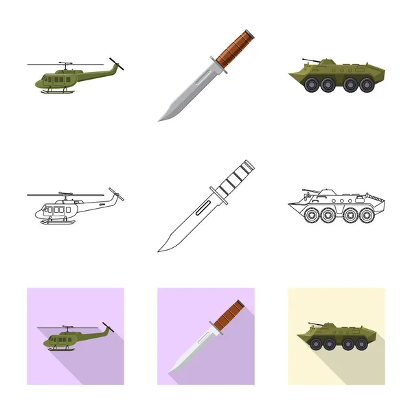 Diseño vectorial del arma y el símbolo de la pistola. Colección de armas y ejército icono vectorial para stock . — Vector de stock