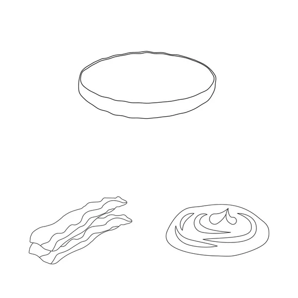 Vektor-Illustration von Burger und Sandwich-Symbol. Sammlung von Burger und Slice Stock Vektor Illustration. — Stockvektor