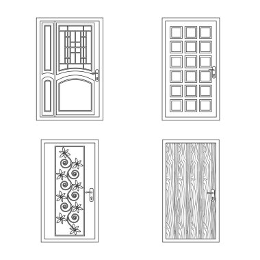 Kapı ve ön sembol yalıtılmış nesne. Kapı ve ahşap hisse senedi simgesi için web topluluğu.