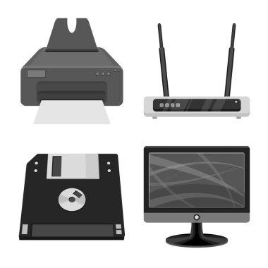 Dizüstü bilgisayar ve aygıt simgesinin yalıtılmış nesne. Hisse senedi için dizüstü bilgisayar ve sunucu vektör simge kümesi.