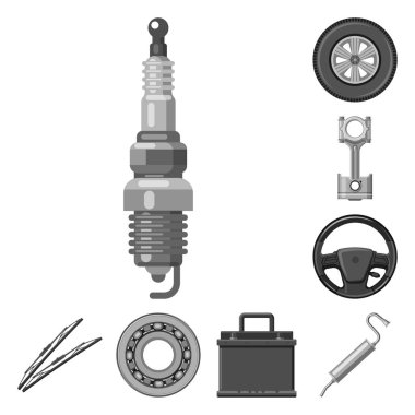Otomatik ve bölümü simgesi yalıtılmış nesne. Oto, araba hisse senedi simgesi için web topluluğu.