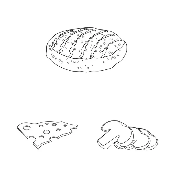 Isolerade objekt av burger och sandwich-ikonen. Uppsättning av burgare och slice vektor ikon för lager. — Stock vektor