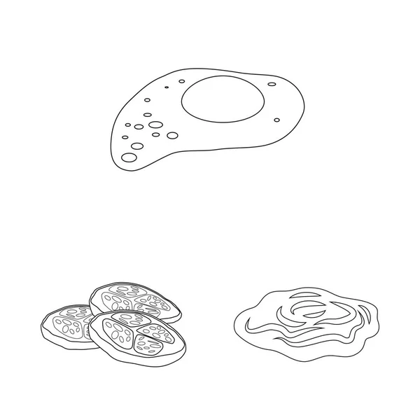 Ilustracja wektorowa burger i kanapka symbolu. Kolekcja burger i plasterek symbol giełdowy dla sieci web. — Wektor stockowy