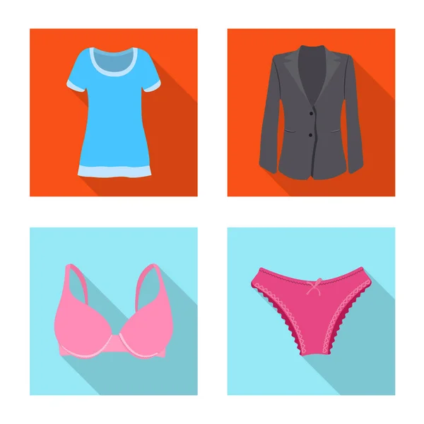 Illustration vectorielle de l'icône femme et vêtement. Collection de femme et porter le symbole stock pour le web . — Image vectorielle