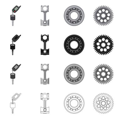 Otomatik ve bölümü logo vektör tasarımı. Oto, araba hisse senedi simgesi için web topluluğu.