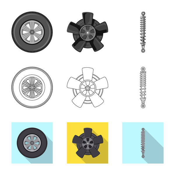 Vector design of auto and part sign. Collection of auto and car stock symbol for web.
