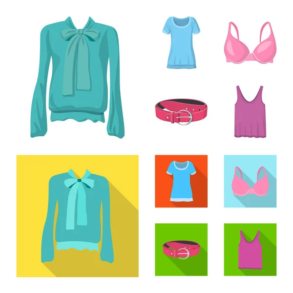 Diseño vectorial de mujer e icono de la ropa. Colección de mujer y desgaste símbolo de stock para la web . — Vector de stock