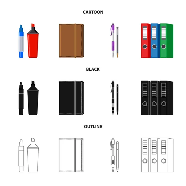 办公室和供应标志的矢量设计。一套办公室和学校向量图标为股票. — 图库矢量图片