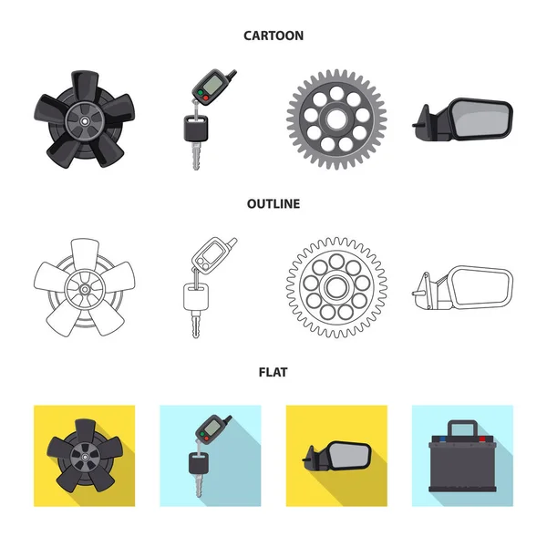 Diseño vectorial de auto y parte icono. Colección de auto y coche símbolo de stock para la web . — Vector de stock