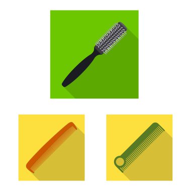 Fırça ve saç simge vektör tasarımı. Fırça ve saç fırçası hisse senedi simgesi için web topluluğu.