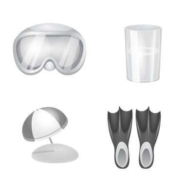 Ekipman ve yüzme işareti yalıtılmış nesne. Ekipman ve etkinlik hisse senedi simgesi için web topluluğu.