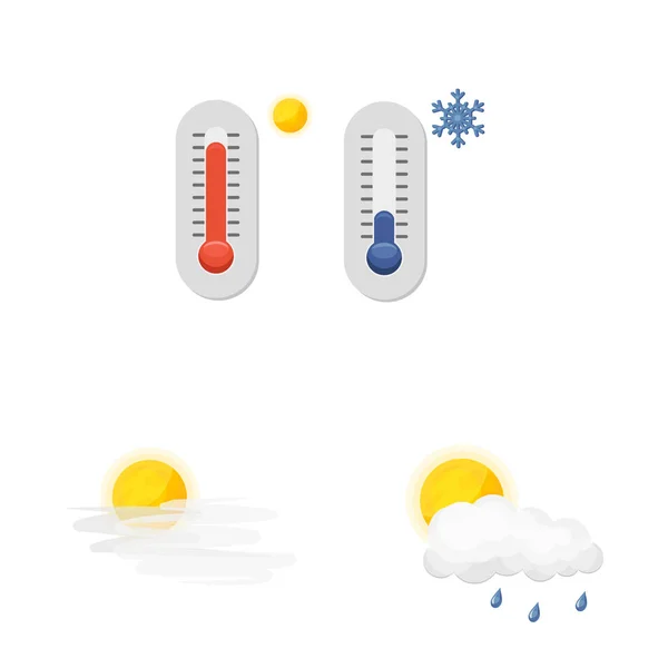 Vektor Design Von Wetter Und Klima Logo Wetter Und Wolkenvektorsymbole — Stockvektor