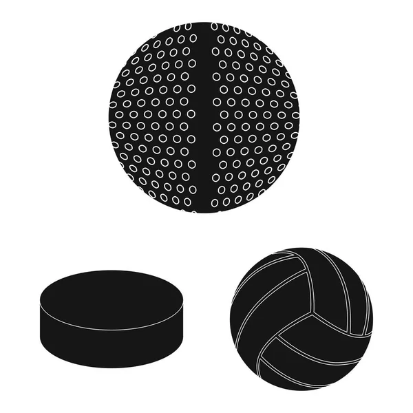 Sport és ball szimbólum izolált tárgya. Sport- és atlétikai vektor ikon készletek gyűjteménye. — Stock Vector