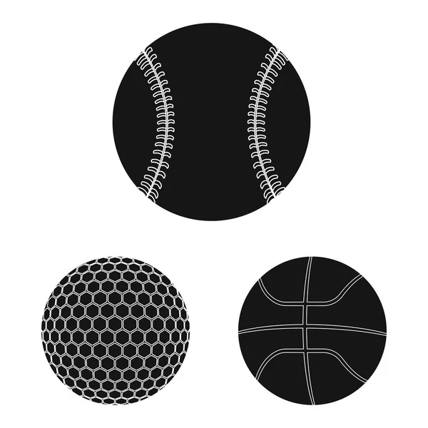 Objet isolé de sport et icône de balle. Collection d'icônes vectorielles sportives et athlétiques pour stock . — Image vectorielle
