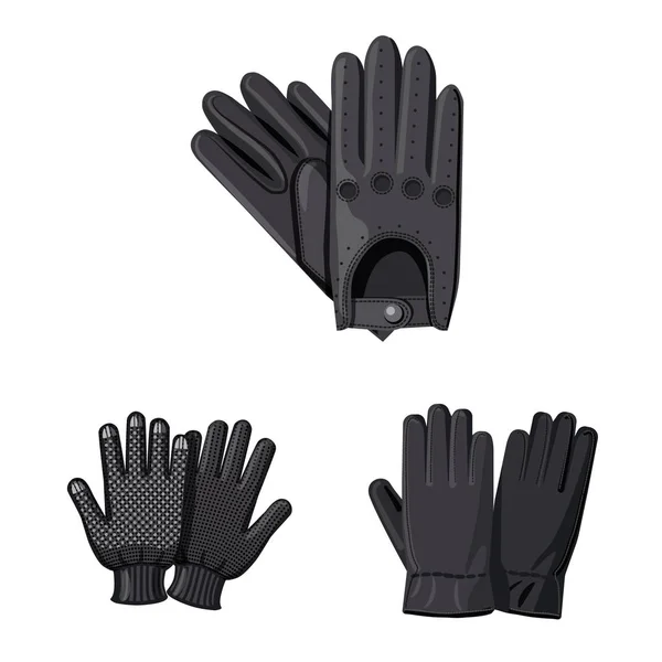 Векторный дизайн перчаток и зимнего логотипа. Набор векторных значков перчаток и оборудования для склада . — стоковый вектор