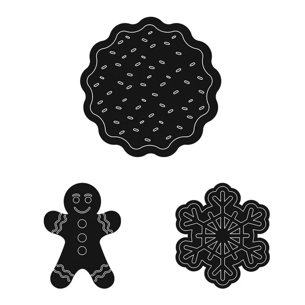 Vector εικονογράφηση του μπισκότου και ψήστε σύμβολο. Συλλογή από σοκολάτα και μπισκότο σύμβολο μετοχής για το web. — Διανυσματικό Αρχείο