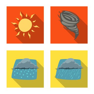Hava ve İklim simge vektör Illustration. Hisse senedi için hava ve bulut vektör simge kümesi.